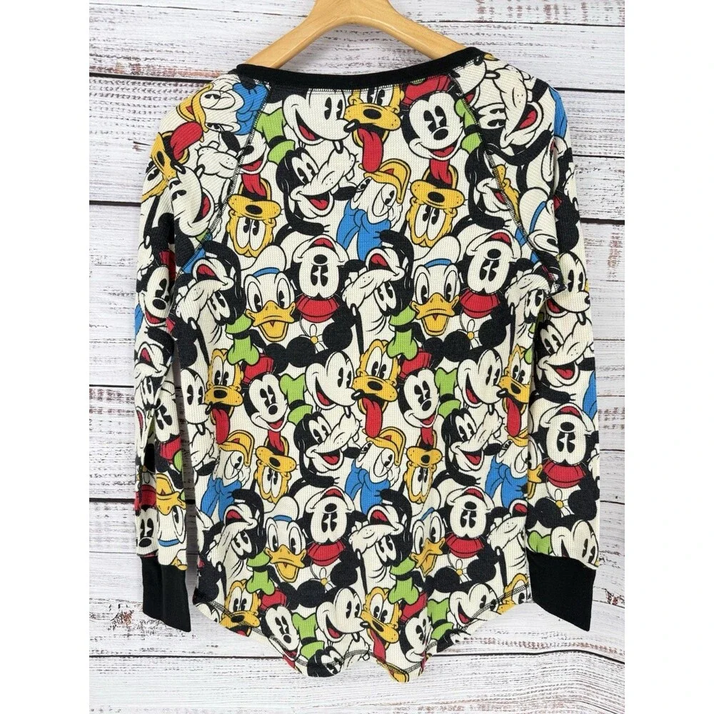 Disney Women’s Long Sleeve‎ Tee Mickey And Friends Pajamas Multicolor Top Size L